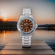 Thorn T023 V4 Retro Diver Watch – Tropical Brown Dial, Ghost Bezel, PT5000, 200M picture