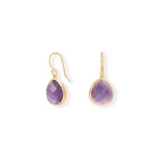 14 Karat Gold Plated African Amethyst Earrings picture