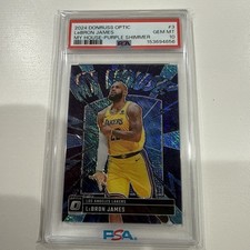 2024-25 Donruss Optic My House Purple Shimmer Prizm LeBron James #3 PSA 10 GEM picture