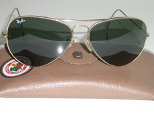 1980's 58[]14mm VINTAGE B&L RAY-BAN WRAP-AROUND G15 GEP PILOT AVIATOR SUNGLASSES picture