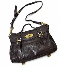 100% Authentic Vintage Mulberry Alexa Bag Dark Brown Leather Shoulder Satchel picture