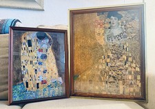 Gustav Klimt Framed Art Prints Set of 2 The Kiss Adele Bloch-Bauer Wall Art picture