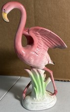 VINTAGE CERAMIC FLAMINGO FIGURE WITH SPREAD WINGS picture
