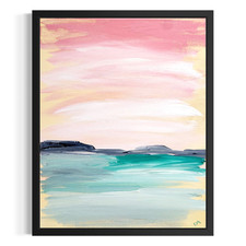 Original Abstract Landscape 11x14 Painting Acrylic Multicolor Wall Art Canvas picture
