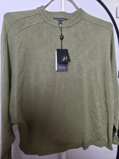 Adrianna Papell Crew Neck Sweater Womens M Green Rayon Polyester Long Sleeve NWT picture