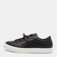 Hermes Day Size 39.5 Black Leather Low Top Sneakers picture