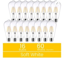 [16 Pack] Great Value ST19 Vintage LED Light Bulb, (60W Equivalent), Dimmable picture