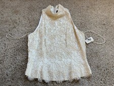 NWT Carmen Marc Valvo Bodice Top 10 Beaded Floral Pattern Ivory Bridal picture
