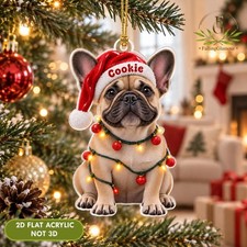 Personalized French Bulldog Ornament, Christmas French Bulldog Ornament French  picture