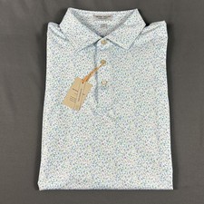 Peter Millar Golf Shirt Polo CS Summer Comfort Island Jammin Print XL White NWT picture