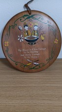 Vintage Enesco Wooden Kitchen Saying Folk Art Plaque Wall Hanging picture