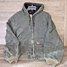 Distressed Vintage 90s Y2K Carhartt J130 MOS Moss Green Active Jacket Large Tall picture
