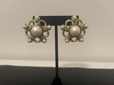 Yochi Pearl 22K Antique Gold Earrings picture