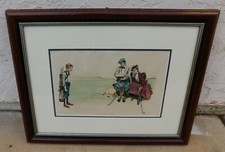 Framed Charles Dana Gibson Golf Print Is A Caddy Always Necessary Hand Colored picture