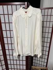 Zara x Harry Lambert Mens Silk Shirt Large Button front White picture