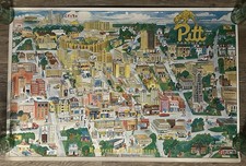 1981 Pittsburgh University Campus Life Poster ~ Original Design Marketing 36x24” picture