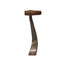 Antique All-Wooden Primitive Tool Bossing Mallet with Rare Scarf Joint Spliced picture