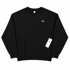 Alo Women's Black Accolade Crew Neck Pullover Sweater Size Large picture