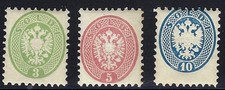 Austria, Lombardy Venetia 1864-65, Scott #21-23, Perf 9 1/2, Mint, O.G., N.H. picture