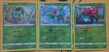 3x  Set of Pokemon Go Bulbasaur Ivysaur Venusaur Reverse Holo🌱🐸🐸🐸001 002 003 picture