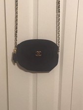 1 DAY SALE ONLY Vintage Chanel Black Suede Quilted CC Tassel Shoulder Bag Chain picture