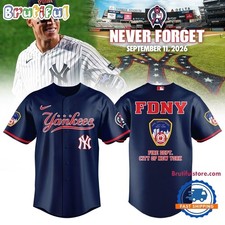 New York Yankees Never Forget FDNY 2026 Printed Baseball Jersey Gift Remake picture