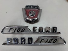 OEM  1957 FORD  F100 PICKUP TRUCK HOOD. EMBLEM SET FoMoCo picture