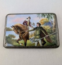 Antique Austrian 800 Silver Enamel Cigarette Case Diana Mark FL 212.5g picture