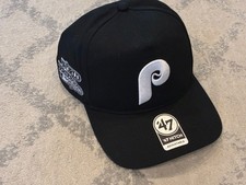 NWT Philadelphia Phillies '47 Brand Hitch Snapback Hat Black 1980 World Series picture
