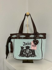 Juicy Couture Towelling Daydreamer blue/brown velour logo tote heart charm  picture