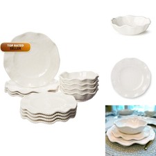 Certified International Perlette Off-White Beaded 12-Piece Dinnerware Set 4/4/4 picture
