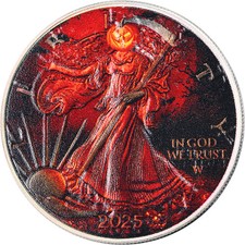 2025 Silver American Eagle $1 Halloween Night Edition - OGP COA STOCK picture