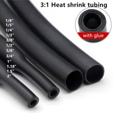 Heat Shrink Tubing Dual Wall Marine 3:1 Adhesive Glue Tube Waterproof BLACK picture
