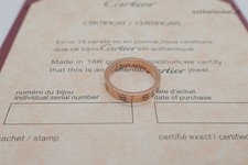 New LOVE&Ring 18k Yellow Gold 3.6 mmCarterWedding Band Size US 8 picture