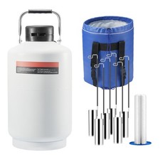 Liquid Nitrogen Tank 10 L Aluminum Alloy LN2 Container Dewar 6 Canisters picture