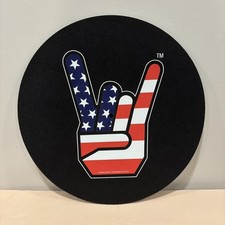 Fuct DJ Turntable Slipmat Vinyl Record Felt Mat Rock On Hand Horns 12” picture