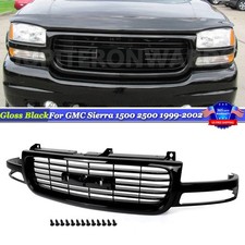 Gloss Black Front Grille For GMC Sierra 1500 2500 1999-2002 Yukon XL 2000-2006 picture