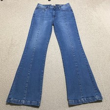 Kensie Womens 8 Jeans Blue Denim Medium Wash The Savannah High Rise Flared picture