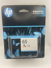 Genuine HP 65 Tri-color Ink Cartridge OEM WARRANTY DATE 2023-2025 picture