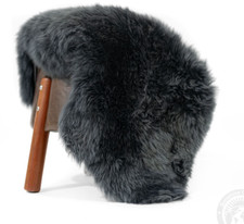 Real Sheepskin Rug Grey - Size 2 x 3'. Lambskin picture