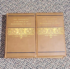 Jacob Burckhardt Civilisation of Renaissance in Italy 2 Vol HC London 1878 picture