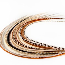 pc Real Rooster Feather Hair Extensions 9-14in Natural Microlink DIY Kit picture