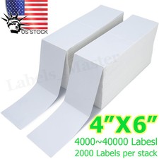 4x6 Fanfold Direct Thermal Shipping Labels Perforated for Zebra & Rollo Printers picture