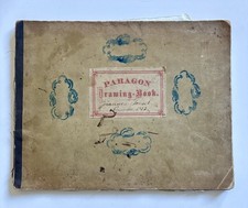 Antique 1883-1884 Folk Art Paragon Drawing Book Signed Animal Sketches picture