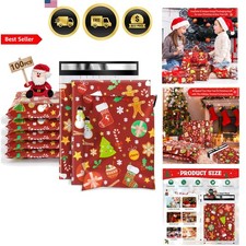 Christmas Poly Mailers 6x9 100PCS Self-Seal Waterproof Shipping Bags picture