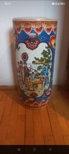 Vintage Japanese Satsuma Hand Painted Porcelain Umbrella Stand/Vase Urn Ceramic picture
