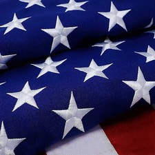 American Flag 8x12 ft Embroidered Storm Flyer, Tough Heavy Duty Spun Polyester picture