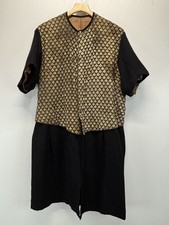 Antique 1800s C.W. Mutell Wool Brocade Guard Jacket Mens Black Gold  MA USA Coat picture