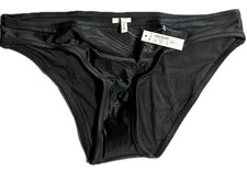 Madewell Second Wave Bikini Bottom Womens Medium Black Classic Swim Bottom NWT picture