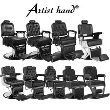 Black Heavy Duty Reclining Barber Chairs Hydraulic All Purpose Beauty Salon Spa picture